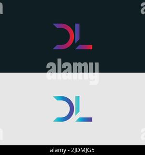 Alphabet letter icon logo DL Stock Vector