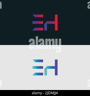 Alphabet letter icon logo EH Stock Vector
