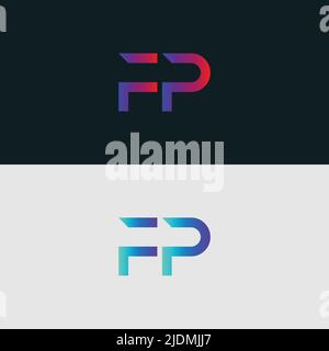 Alphabet letter icon logo FP Stock Vector