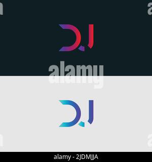 Alphabet letter icon logo DJ Stock Vector