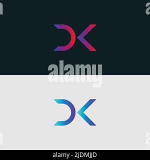 Alphabet letter icon logo DK Stock Vector