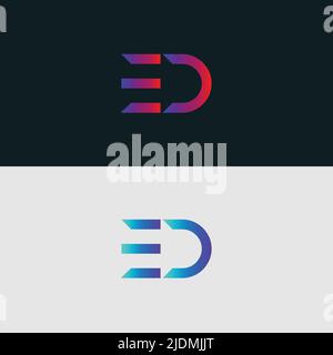 Alphabet letter icon logo ED Stock Vector