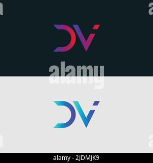 Alphabet letter icon logo DV Stock Vector