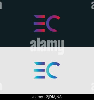 Alphabet letter icon logo EC Stock Vector
