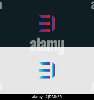 Initial Alphabet letter Logo icon EI, colorful vibrant gradient color trendy logos Stock Vector