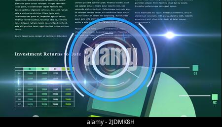 Image of processing circle on scientific graph and data Stock Photo