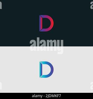 Initial Alphabet letter Logo icon ID, colorful vibrant gradient color trendy logos Stock Vector