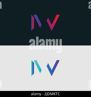Initial Alphabet letter Logo icon JW, colorful vibrant gradient color trendy logos Stock Vector