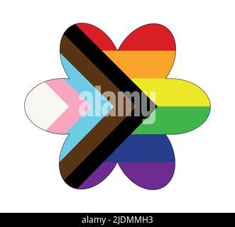 New LGBTQ Rights Pride Flag. Progressive pride flag Stock Vector