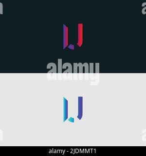 Initial Alphabet letter Logo icon IJ, colorful vibrant gradient color trendy logos Stock Vector