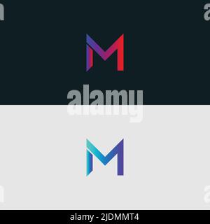 Initial Alphabet letter Logo icon IM, colorful vibrant gradient color trendy logos Stock Vector