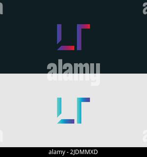 Initial Alphabet letter Logo icon LT, colorful vibrant gradient color trendy logos Stock Vector