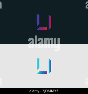 Initial Alphabet letter Logo icon LI, colorful vibrant gradient color trendy logos Stock Vector