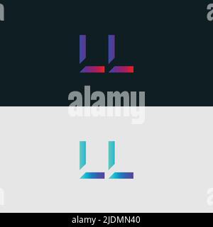 Initial Alphabet letter Logo icon LL, colorful vibrant gradient color trendy logos Stock Vector