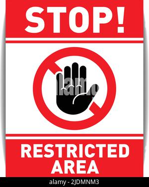 Prohibition stop sign. Restricted area, Private property, no trespassing. Vector on transsparent background Stock Vector