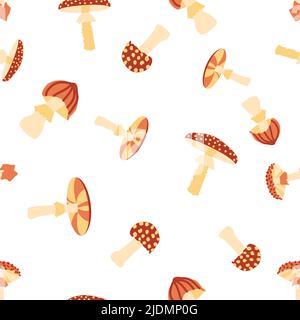 Magic psychedelic drug mushrooms seamless pattern. Psychedelic hallucination. 60-70s hippie colorful art. Vintage psychedelic textile, fabric, wrappin Stock Vector