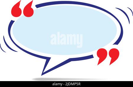 Speech bubble quote template. Vector quotes shape and speech box on transparent background. Stock Vector