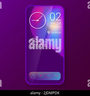 home screen ui design custom mobile app Stock Vector