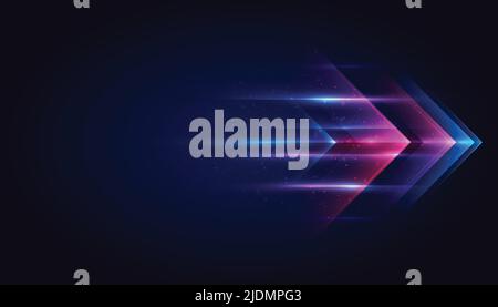 Modern abstract arrows moving at high speed.Technology movement. Colourful dynamic motion. Technology movement pattern for banner or poster design. Stock Vector