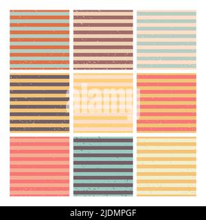 Striped grunge seamless pattern set vector Stock Vector