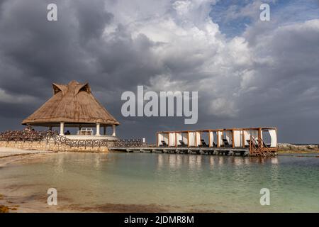 Storm approaching over the beach. Stock Photo
