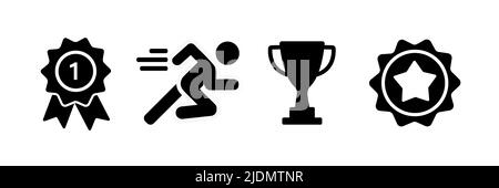 Winner icons set - cup and medal icons - award prize sign and symbols Stock Vector