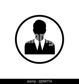 Business man avatar profile - black vector icon Stock Vector