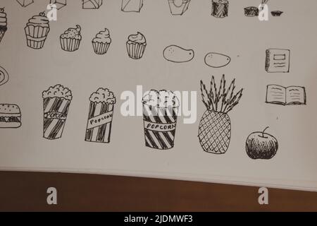 simple black and white doodles Stock Photo