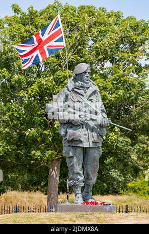 Royal Marines Yomper Memorial at the former Eastney Barracks in Portsmouth, UK on the 21st June 2022. Stock Photo