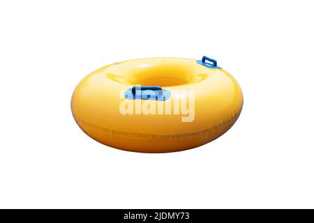 Yellow inflatable rings isolated on white background include clipping ...