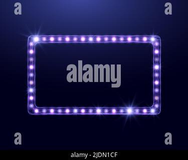 Wireframe light billboard, low poly style. Abstract modern 3d vector illustration on dark blue background. Stock Vector