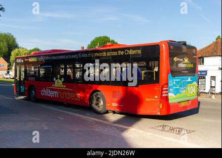 Chilternhundreds Bus at Chalfont St Giles, Buckinghamshire, England Stock Photo