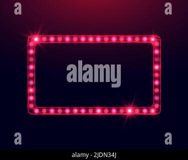 Wireframe light billboard, low poly style. Abstract modern 3d vector illustration on dark blue background. Stock Vector