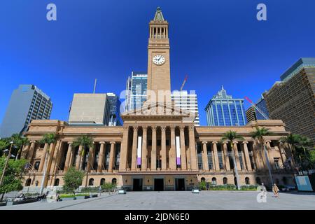 City Hall building façade facing King George Square. Brisbane-Australia-003 Stock Photo