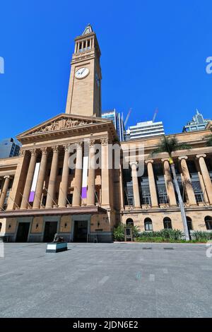 City Hall building façade facing King George Square. Brisbane-Australia-004 Stock Photo