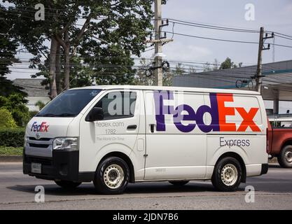 Chiangmai, Thailand - June 13 2022:  Fedex logistic van.   On road no.1001, 8 km from Chiangmai city. Stock Photo