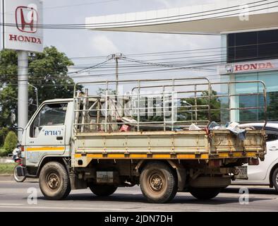 Chiangmai, Thailand - June 13 2022: Private Toyota Toyoace Truck. On road no.1001, 8 km from Chiangmai city. Stock Photo