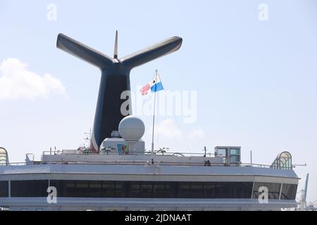 Carnival cruise line open deck with no people. Stock Photo