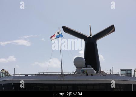 Carnival cruise line open deck with no people. Stock Photo