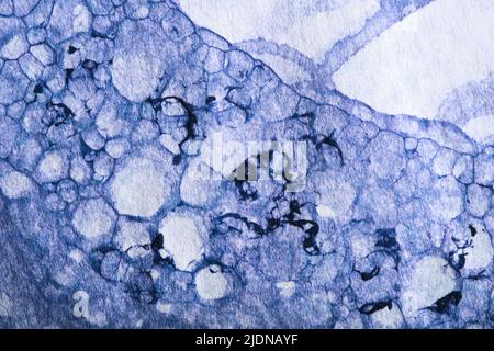Purple blue abstract background, paper painted with a natural, organic, artistic design in different shades of color. Stock Photo