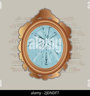 Isolated broken image Bad luck Friday thirteen Vector Stock Vector