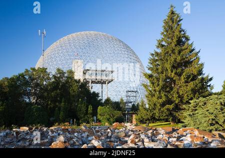 The Biosphere museum at Jean-Drapeau Park on Ile Sainte-Helene, Montreal, Quebec, Canada. Stock Photo