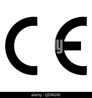 CE Mark Symbol Sign On White Background Stock Vector