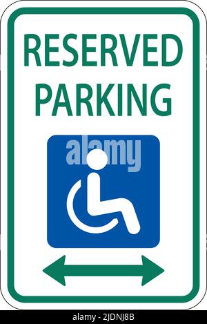 Accessible Reserved Parking Sign ,Double Arrow Stock Vector