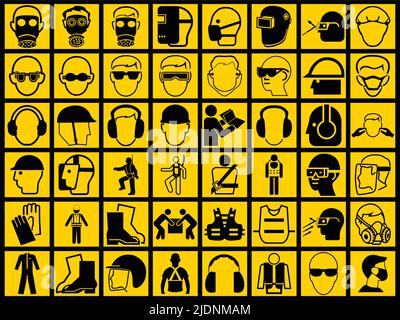 Required Personal Protective Equipment PPE Symbol,Safety Icon Stock Vector