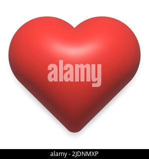 3d red heart shape icon. Vector illustration Stock Vector