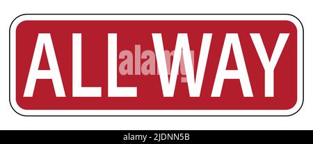 Traffic sign all way warning Stock Vector