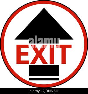 Exit Arrow Floor Sign On White Background Stock Vector