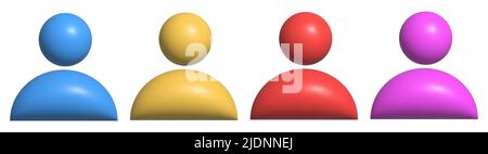 Set of 3d human profile icon. Social avatar for online communication and work. Vector illustration Stock Vector