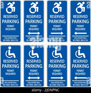 Handicap Parking Sign On White Background Stock Vector